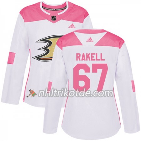 Anaheim Ducks Trikot Rickard Rakell 67 Adidas 2017-2018 Weiß Pink Fashion Authentic - Dame